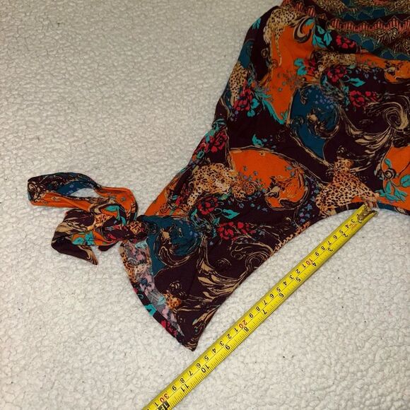 Free People Catch Me If You Can Boho Oversized Top Tie Sleeve Small EUC - Picture 10 of 11